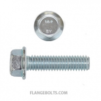 M8-1.25X25 Hex  Flange Bolt JIS Class 10.9 Zinc