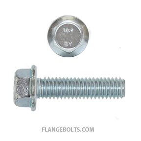 M10-1.25X20 Hex Flange Bolt JIS Class 10.9 Zinc